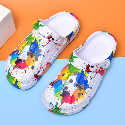 Unisex Paint Splatter Clogs – Breathable Slip-On Garden Shoes