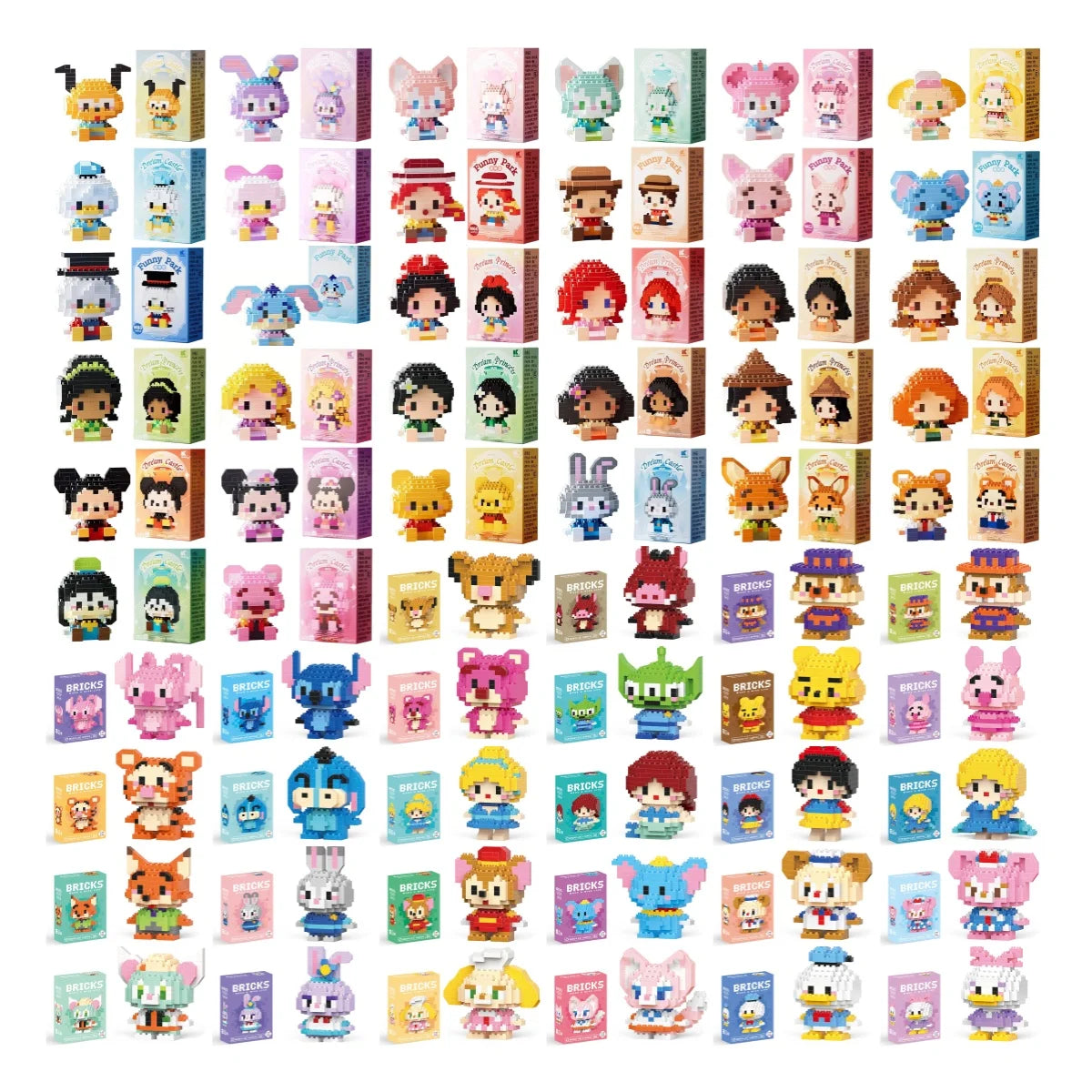 Disney Mini Building Blocks - Cute Character Micro Brick Figure Toy