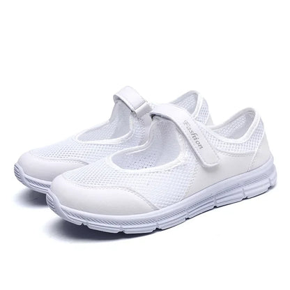 Women's Breathable Mesh Sneakers Casual Walking Shoes Velcro Strap