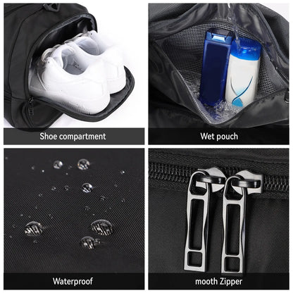 40L Gym Duffel Bag with Shoe Compartment – Foldable Travel Bag for Men & Women