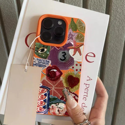 Retro Fruit Pattern Phone Case Iphone 17 Pro Max 16 15 14 13 12 11 16e X Xr Xs Plus Shockproof Soft