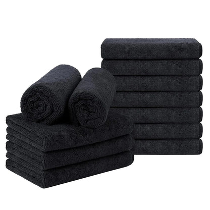 Microfiber Salon Towels – Bleach-Proof, Soft & Highly Absorbent (Black)