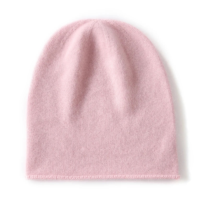 100% Cashmere Knit Beanie – Luxury Winter Hat for Women & Men