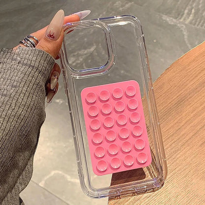 Phone Case Iphone 17 16 15 14 Pro Max Air 16e 11 12 13 7 8 Xr X 3d Suction Cup Airbag Transparent