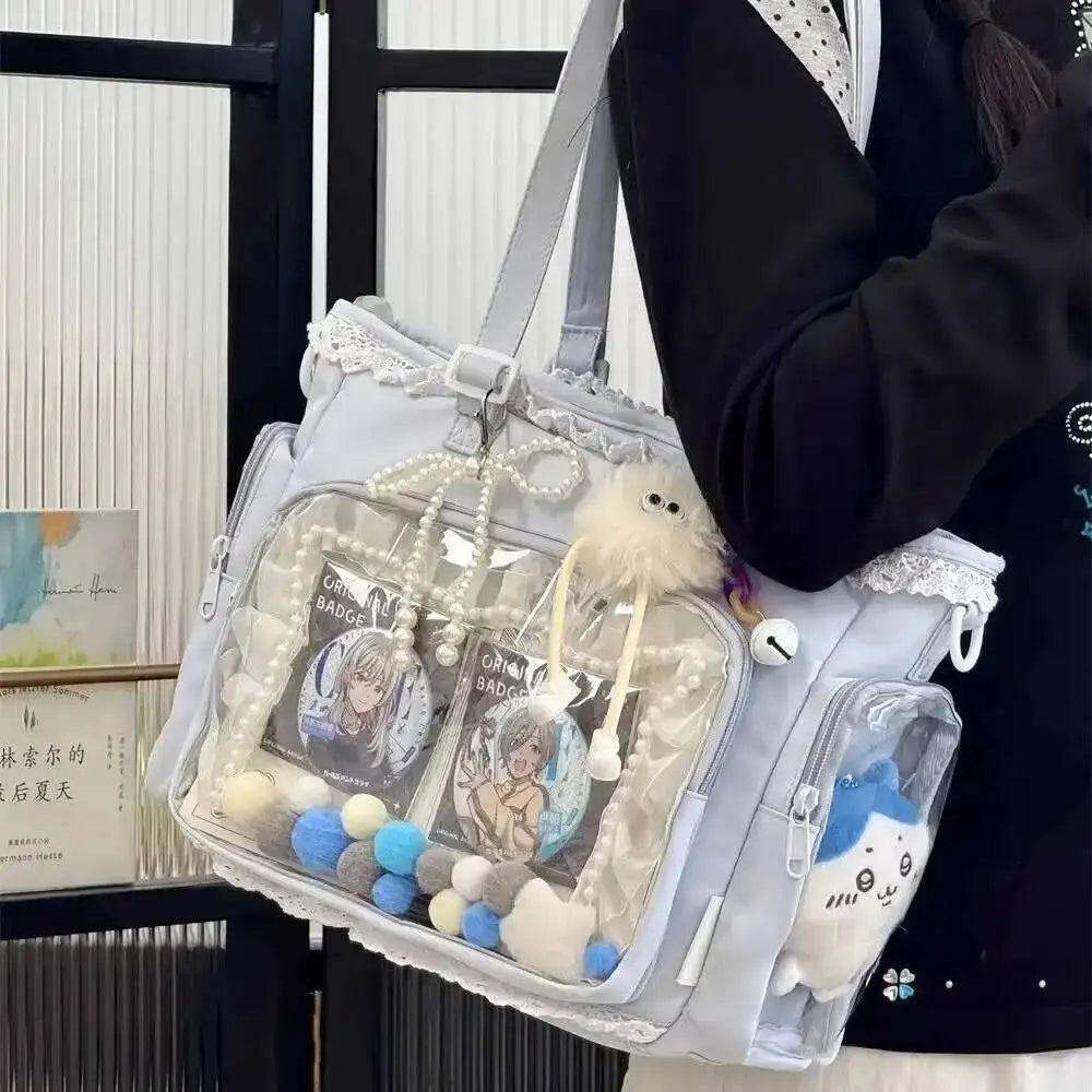 Ita Bag Transparent Window Tote – Y2K Kawaii Crossbody Shoulder Bag