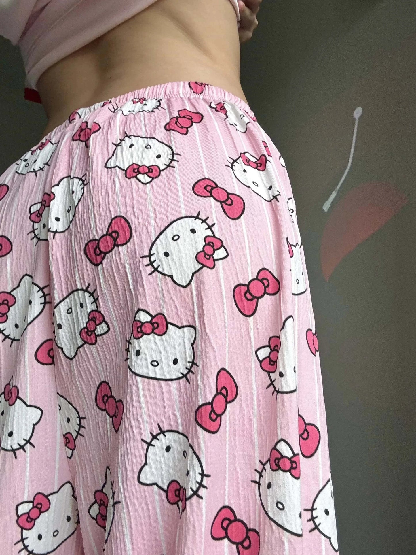 Hello Kitty Pajama Pants – Anime Cartoon Sanrio Sleepwear Trousers