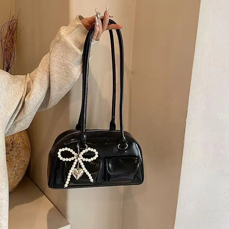 Korean Pearl Bow Shoulder Bag – Women's Pillow Handbag