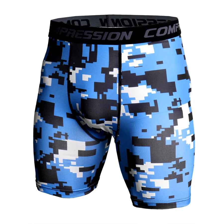 Men's Camo Compression Shorts – 3D Print Gym Workout Tights