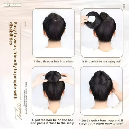 Magic Synthetic Hair Bun Circle Elastic Clips Bird S Nest Shaped Retractable Hairpieces Fashionable