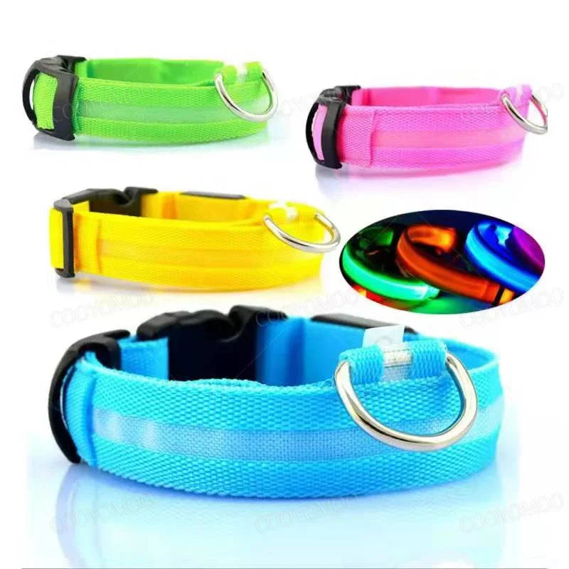 LED USB Rechargeable Dog & Cat Collar – 3 Light Modes, Night Safety