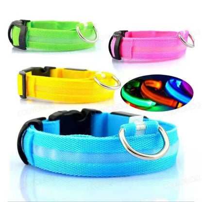 LED USB Rechargeable Dog & Cat Collar – 3 Light Modes, Night Safety