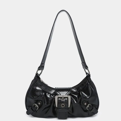 Retro Y2K Leather Shoulder Bag Women's Vintage Hobo Purse