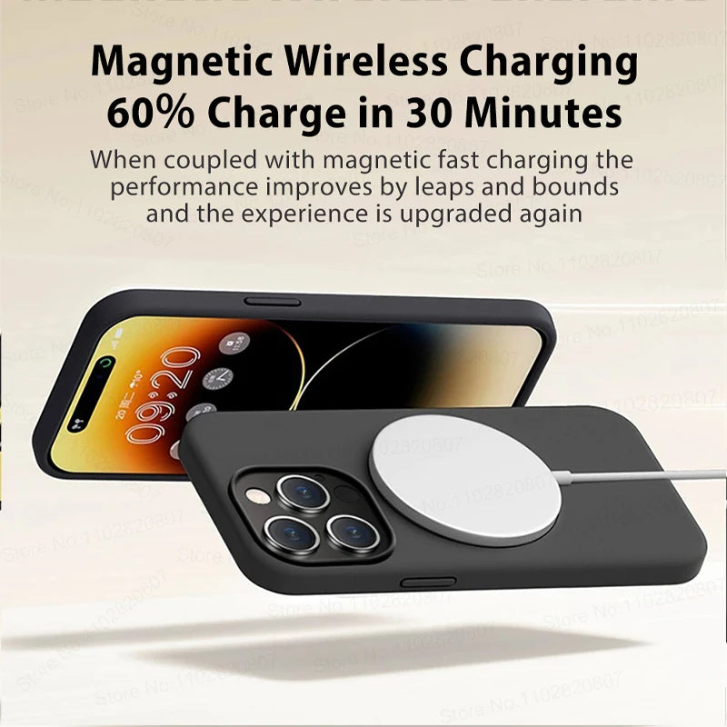 Magsafe Original Magnetic Cases Iphone 15 14 13 12 11 Pro Max Plus Wireless Charge Case Liquid