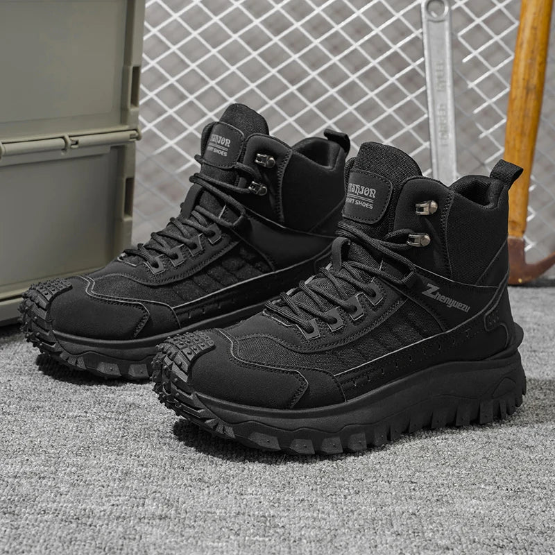 Men's High-Top Tactical Boots – Non-Slip Outdoor Sneakers