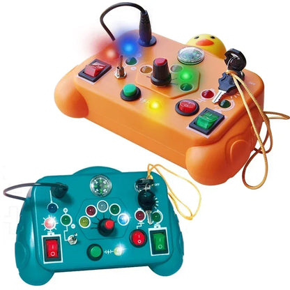 Montessori Busy Board – LED Light Switch Sensory Toy for Kids