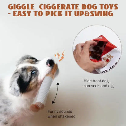 Cigarette Design Plush Dog Toy – Funny Interactive Chewing Toy for Pets