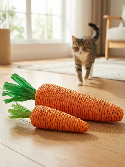 Carrot Cat Toy – Interactive Sisal Rope Chew & Scratch Toy