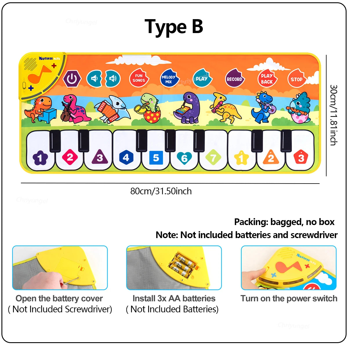 Kids Piano Mat Musical Floor Keyboard Toy for Toddlers