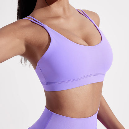 Women's Strappy Cross-Back Sports Bra – Gym, Yoga & Training Top