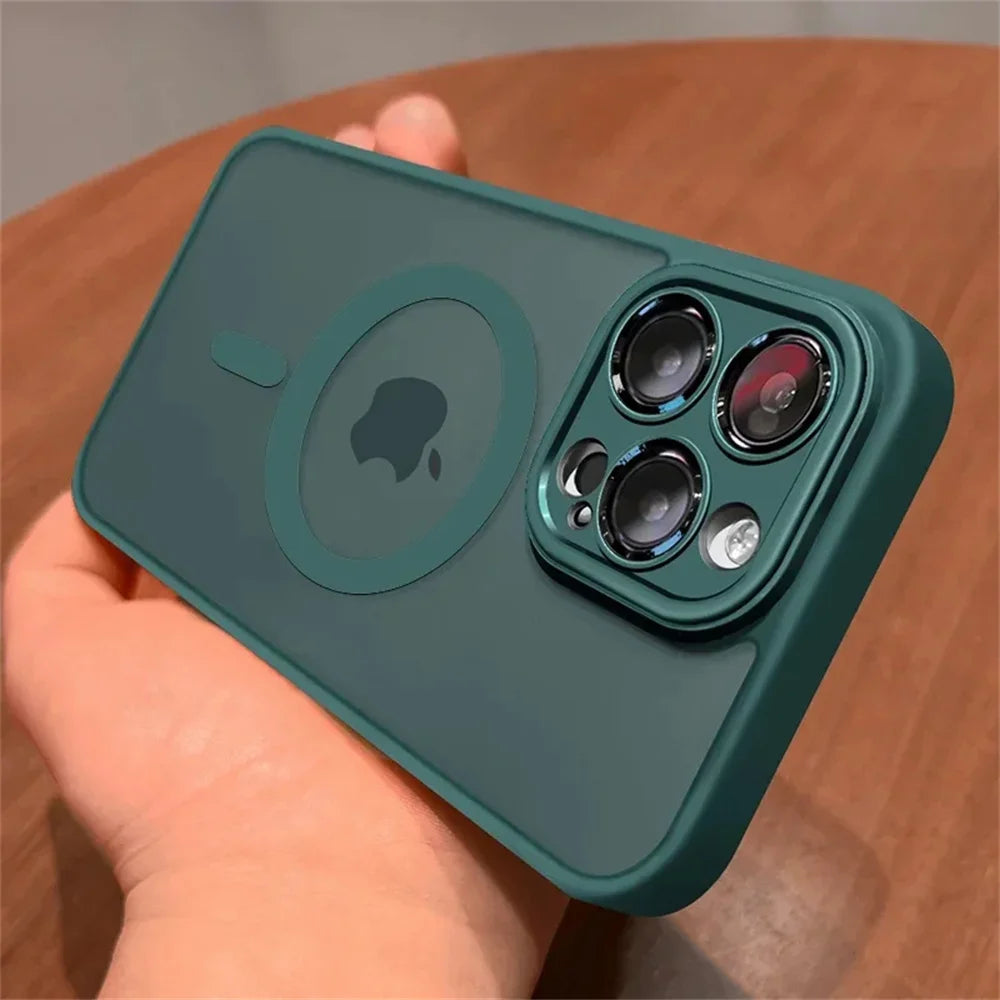 Lens Protection Case Iphone 11 12 13 Proa Mx Mini 15 16 Plus 14 Matte Translucent Magsafe Wireless