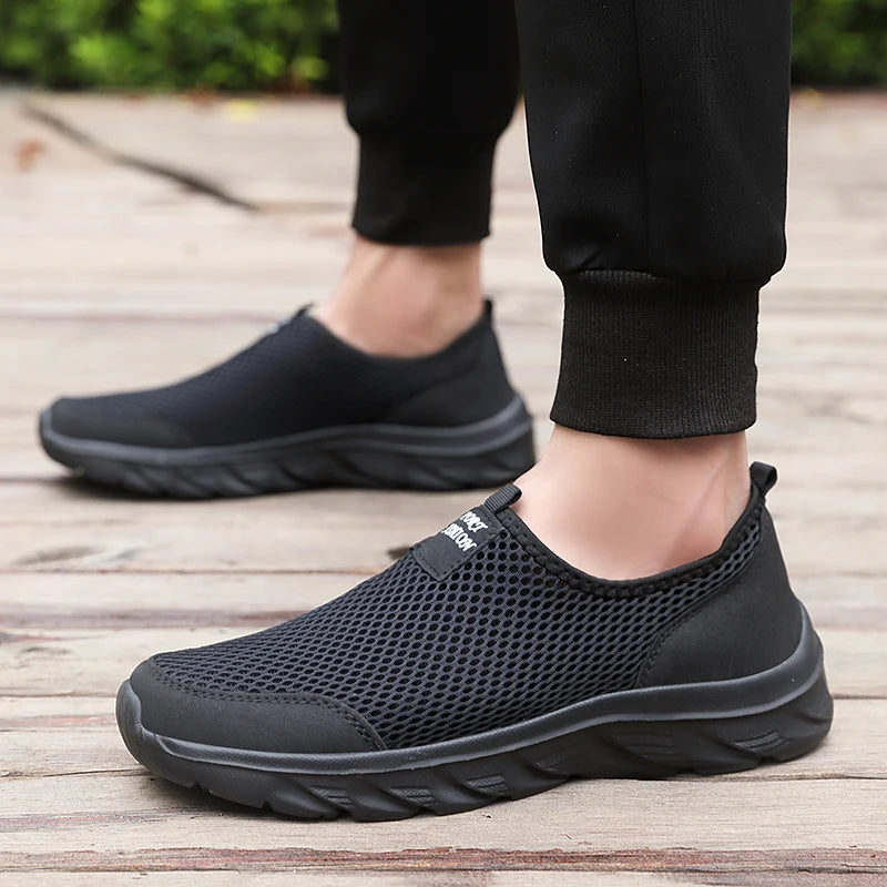 Slip-On Mesh Sneakers Men – Lightweight Breathable Walking Shoes