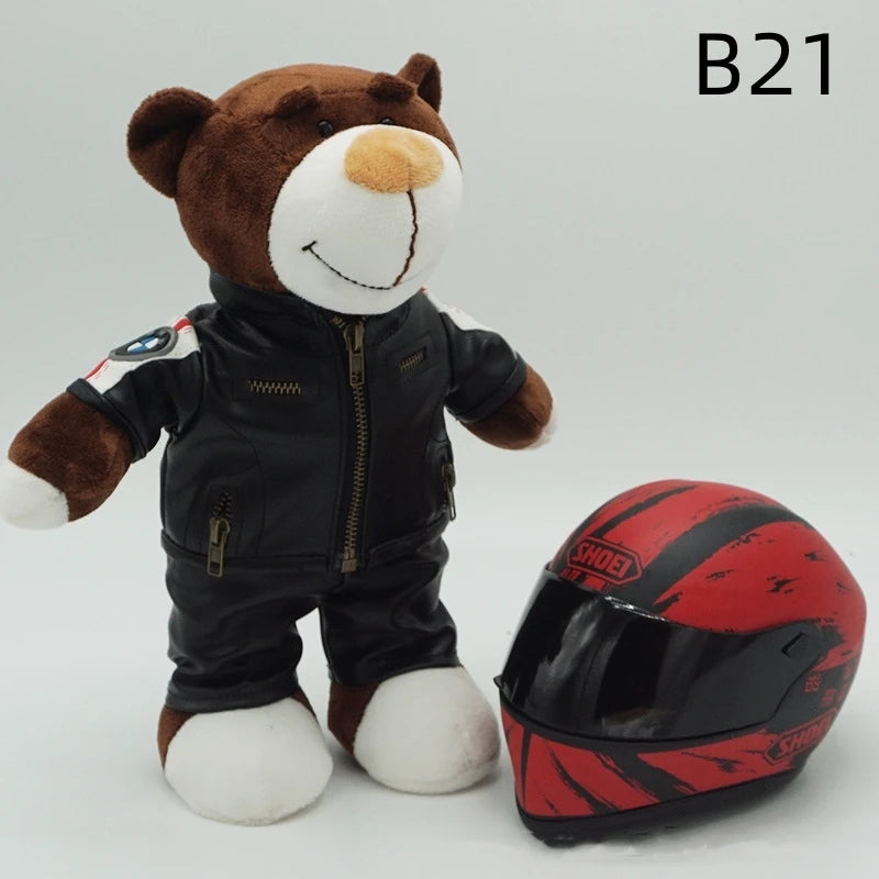 Motorcycle Helmet Teddy Bear Plush Toy – Biker Stuffed Animal Gift