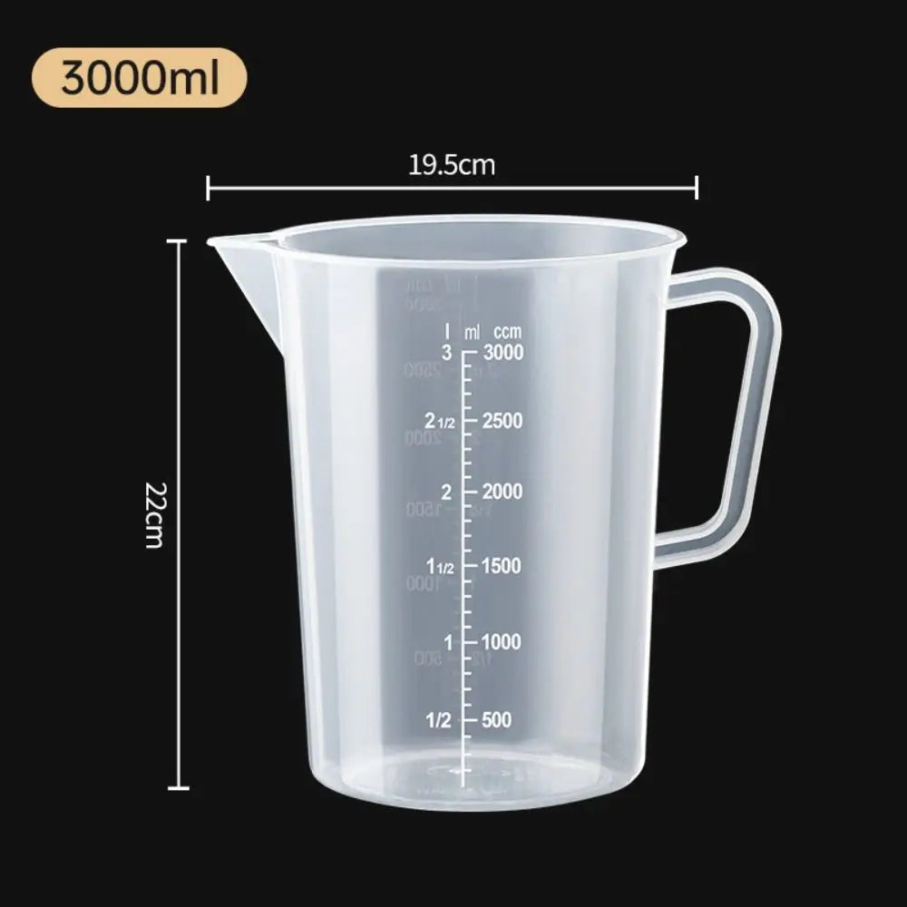1pc Clear Graduated Measuring Cup Scale Plastic Transparent Mixing Large Capacity Lid Laboratory