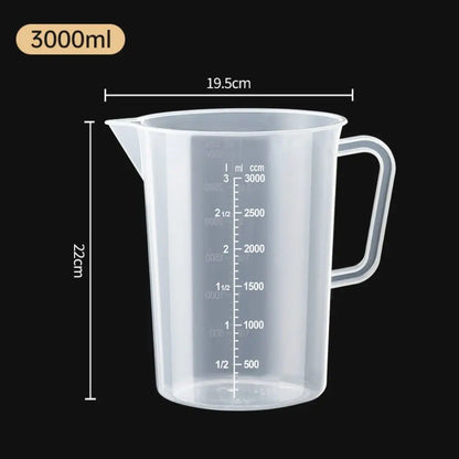1pc Clear Graduated Measuring Cup Scale Plastic Transparent Mixing Large Capacity Lid Laboratory