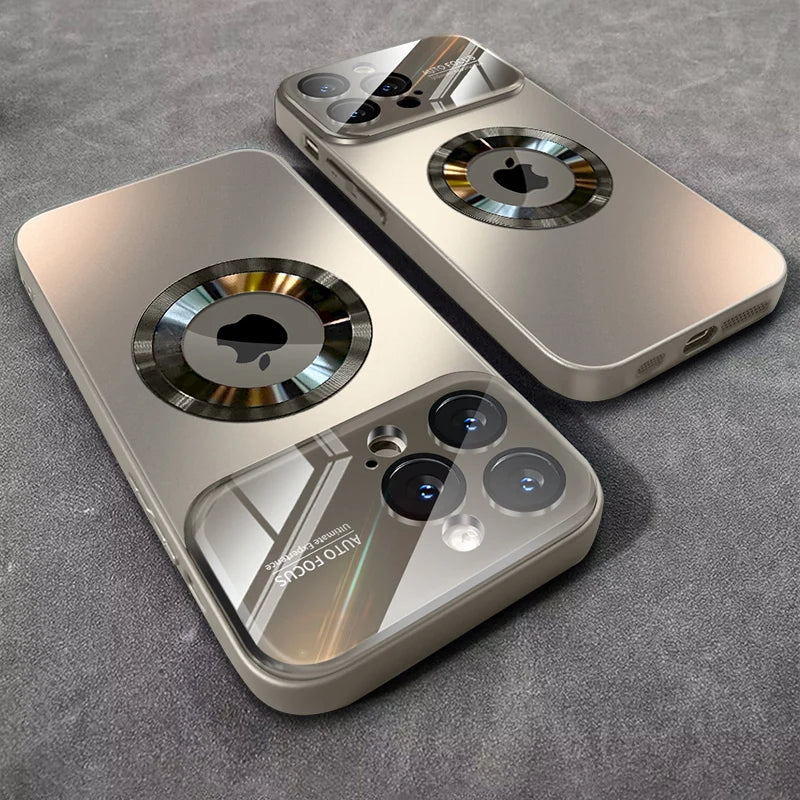 Luxury Glass Camera Magesafe Magnetic Wireless Charge Case Iphone 11 12 13 14 15 16 17 Pro Max Air