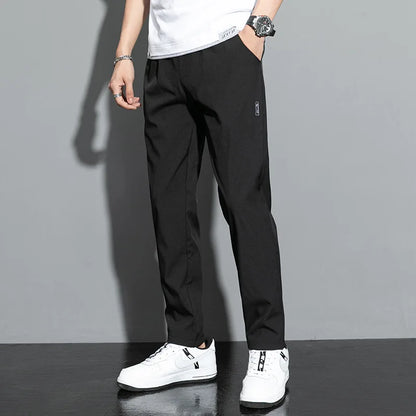 Ice Silk Men's Straight-Leg Pants – Lightweight & Breathable