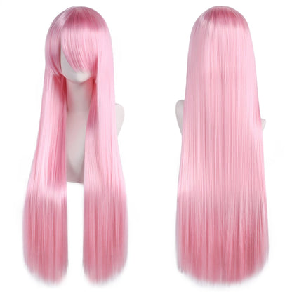 Long Straight Cosplay Wig – 32 Inch Synthetic Lolita Hair, 36 Colors