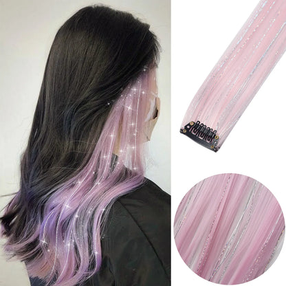 Clip Hair Extensions 6pcs Pack Colored Party Highlights 22 Inches Multi-Colors Straight Hair