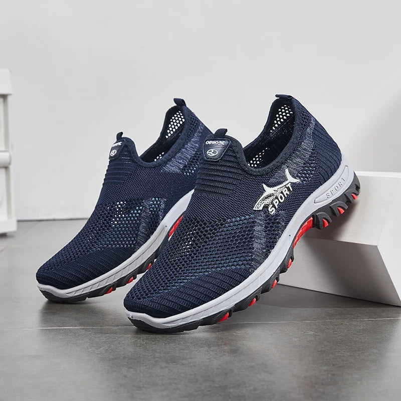 Men's Slip-On Mesh Sneakers – Lightweight Non-Slip Sport Shoes