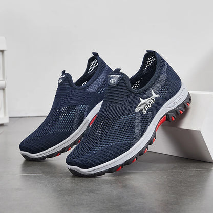 Men's Slip-On Mesh Sneakers – Lightweight Non-Slip Sport Shoes