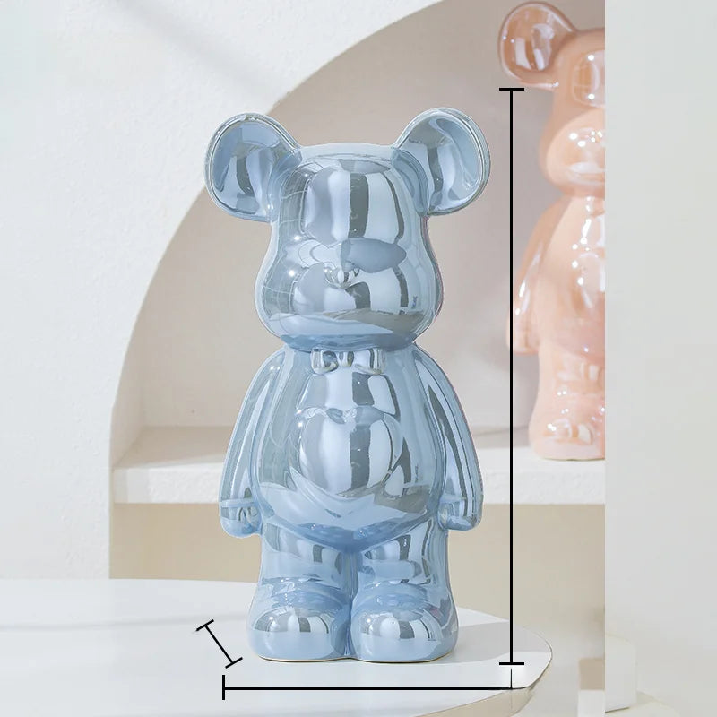 17 27 Cm Aesthetic Bear Brick Ceramic Statue Teddy Decor Action Figure Sculptures Ornament Room Home