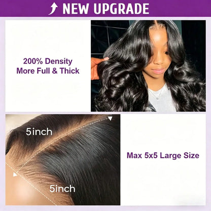 Body Wave HD Lace Front Wig – 13x4 Human Hair Natural Black