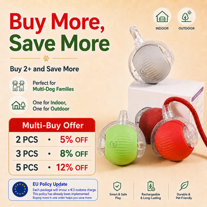Cat Interactive Ball Toy – Auto-Rolling Rechargeable Smart Ball with Tail