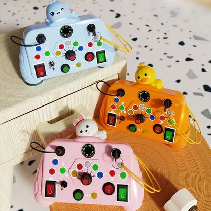 Montessori Busy Board – LED Light Switch Sensory Toy for Kids
