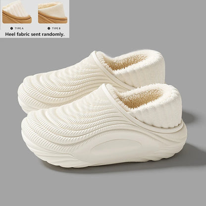Warm Plush Waterproof Eva Indoor Slippers Women Winter Soft Thick Bottom Non Slip Home Couple S