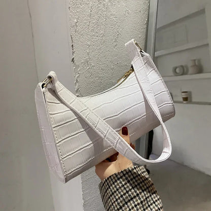 Retro Crocodile Pattern PU Leather Shoulder Bag – Women's Clutch Purse