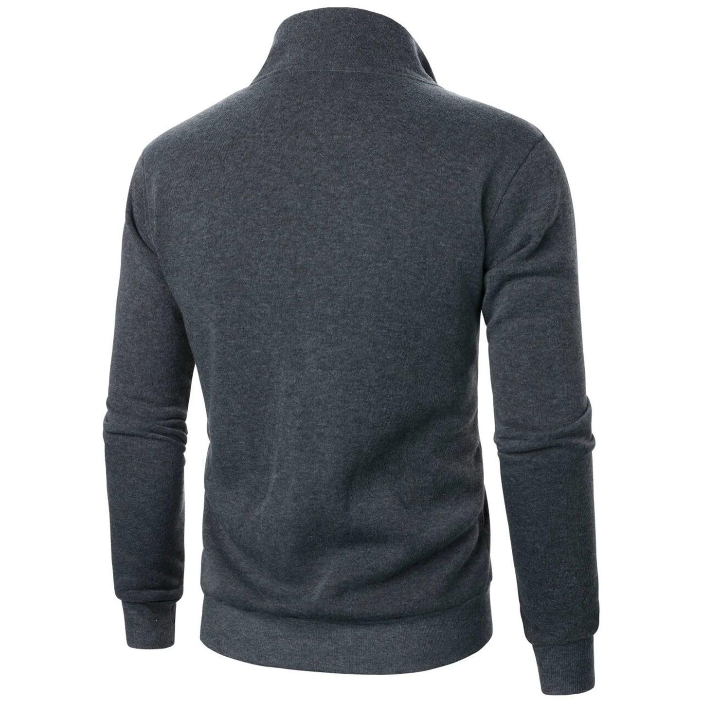 Men's Zip-Up Stand Collar Jacket Casual Sports Solid Color
