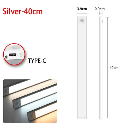 Led Motion Sensor Light Night Wireless Usb Under Cabinet Kitchen Bedroom Wardrobe Indoor Lighting