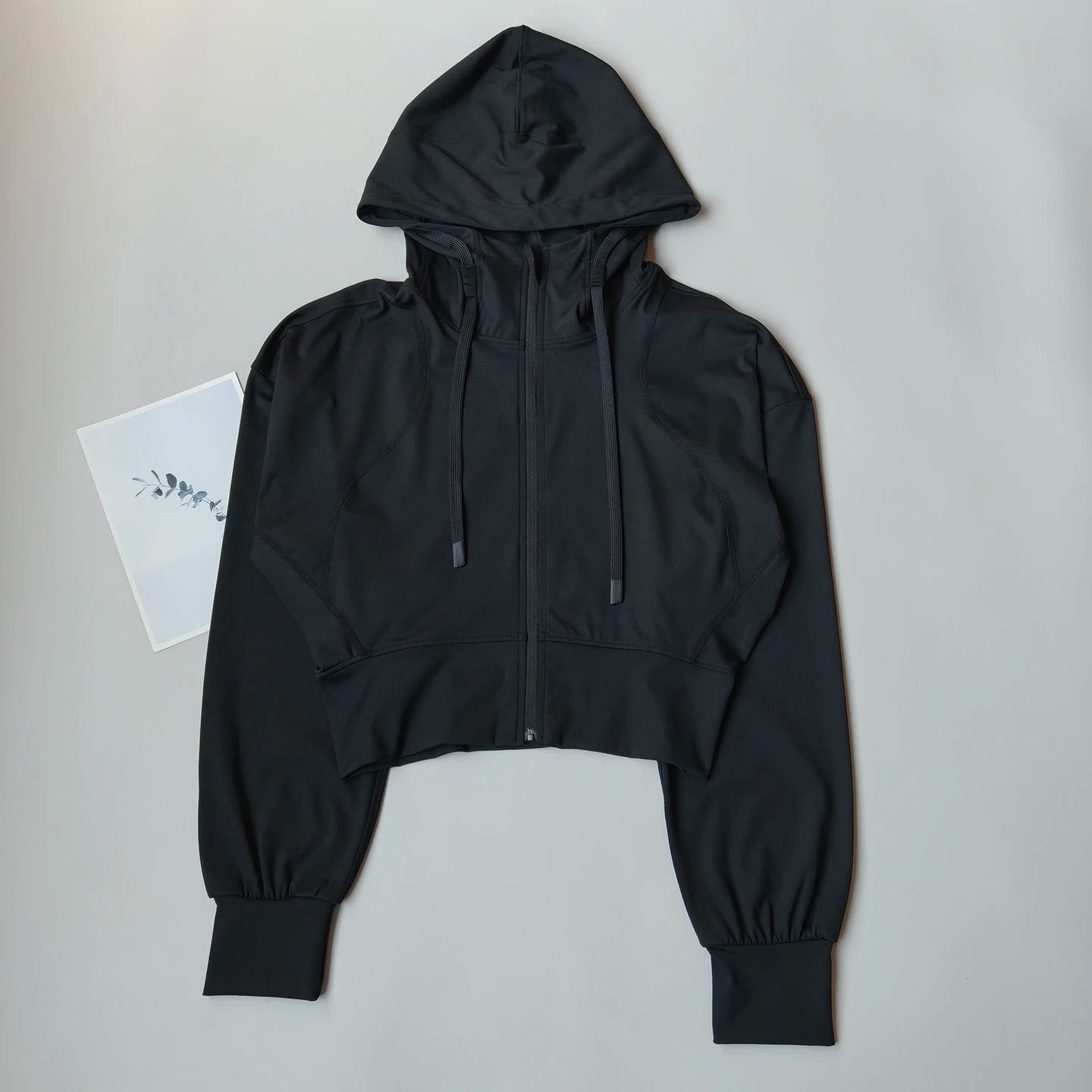 Women's Cropped Hooded Running Jacket – Zip-Up Activewear