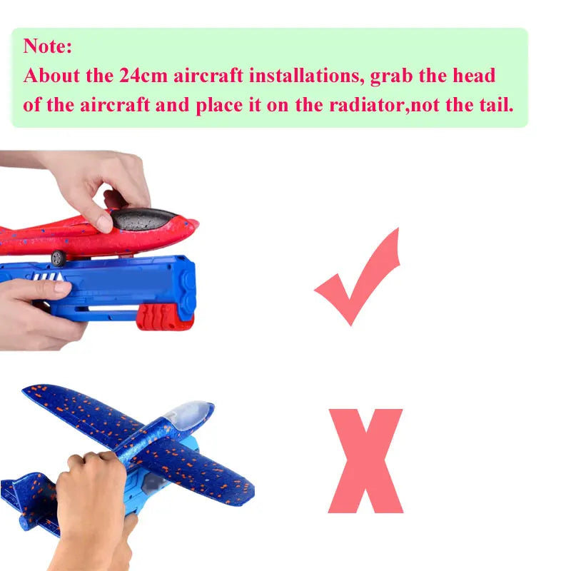 Foam Airplane Launcher Toy – Kids Catapult Glider Gun