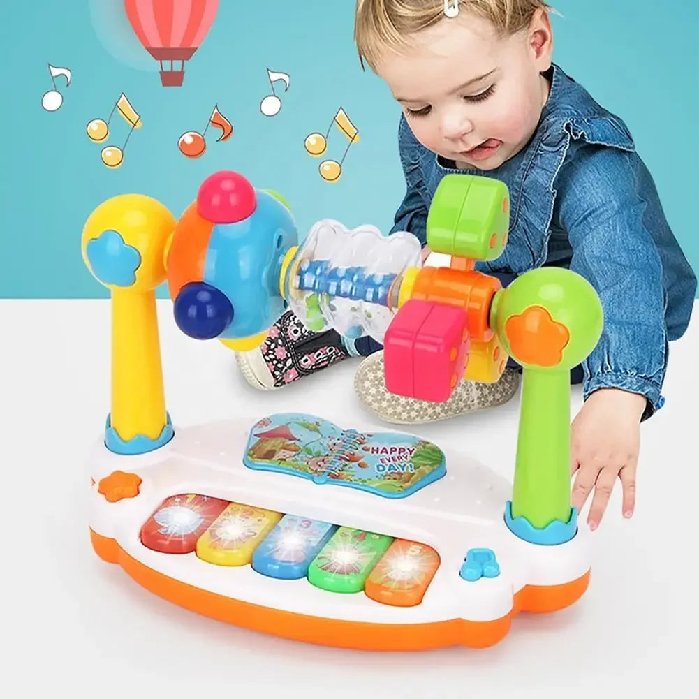 Baby Piano Toy with Rotating Music, Lights & Sound