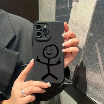 Cute Cartoon Matchman Matte Silicone Phone Case Iphone 16 11 12 13 14 15 17 Pro Max Xr Xs X 7 8 Plus
