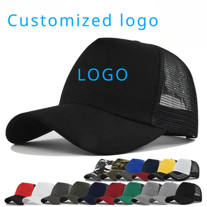 Custom Logo 5-Panel Mesh Trucker Baseball Cap – Men & Women