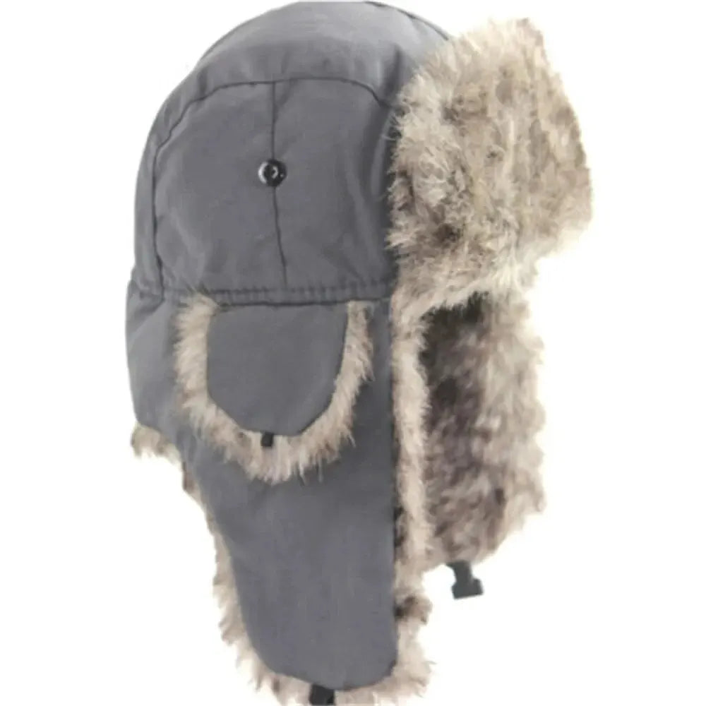 Men's Winter Trapper Hat with Faux Fur Earflaps