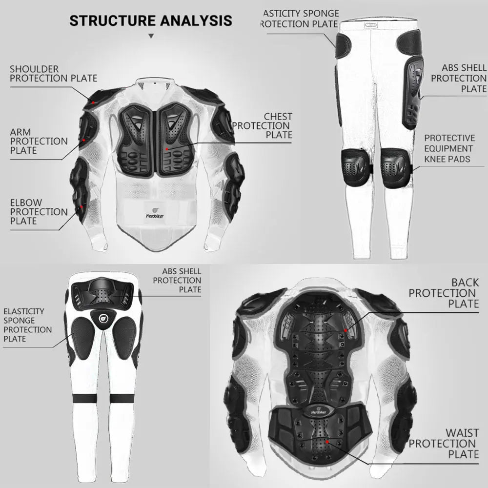Motorcycle Jacket with Full Body Armor Protection – Men S-5XL