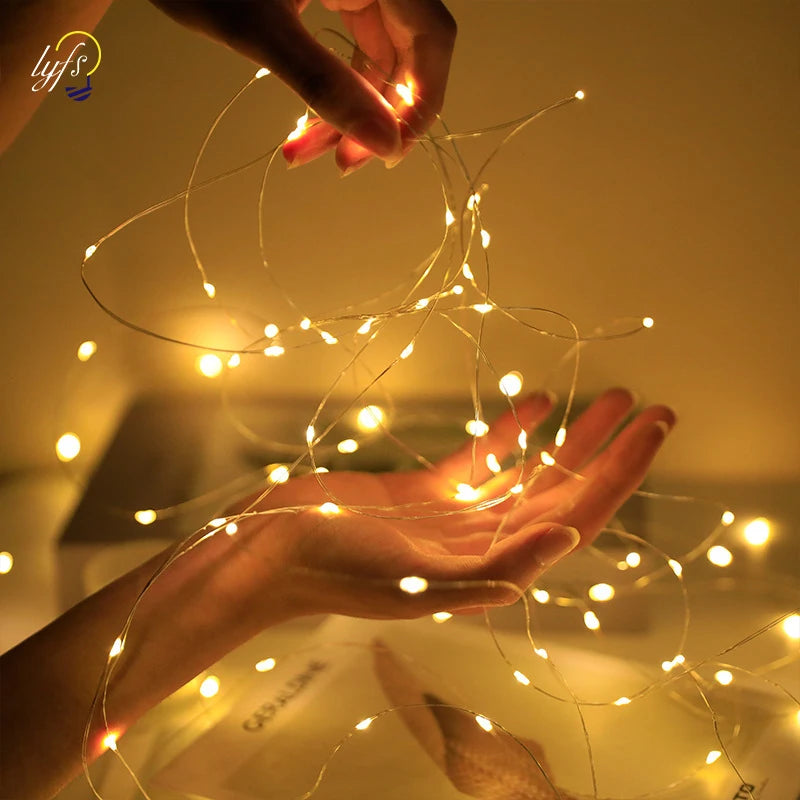 10pcs Fairy Lights String Button Battery Light Home Decor Living Bedroom Garden Christmas Wedding
